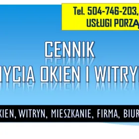 Cennik mycia okien, Wrocław, tel.