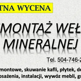 Usuwanie wełny mineralnej, cena. Tel. Wrocław, usunięcie
